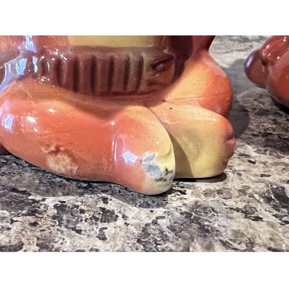 Vintage Tom & Jerry Cowboy Indian Salt Pepper Shakers Ceramic READ
